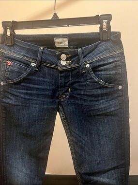 Hudson Jeans Dark Indigo Skinny Jeans with Contrast Stitching